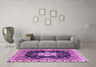 Machine Washable Geometric Purple Traditional Area Rugs in a Living Room, wshabs3132pur