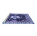 Sideview of Machine Washable Geometric Blue Traditional Rug, wshabs3132blu