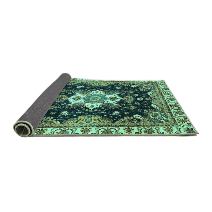Sideview of Geometric Turquoise Traditional Rug, abs3132turq