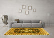 Machine Washable Geometric Yellow Traditional Rug in a Living Room, wshabs3132yw