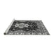 Sideview of Machine Washable Geometric Gray Traditional Rug, wshabs3132gry