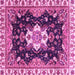 Square Machine Washable Geometric Pink Traditional Rug, wshabs3132pnk