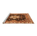 Sideview of Machine Washable Geometric Orange Traditional Area Rugs, wshabs3132org