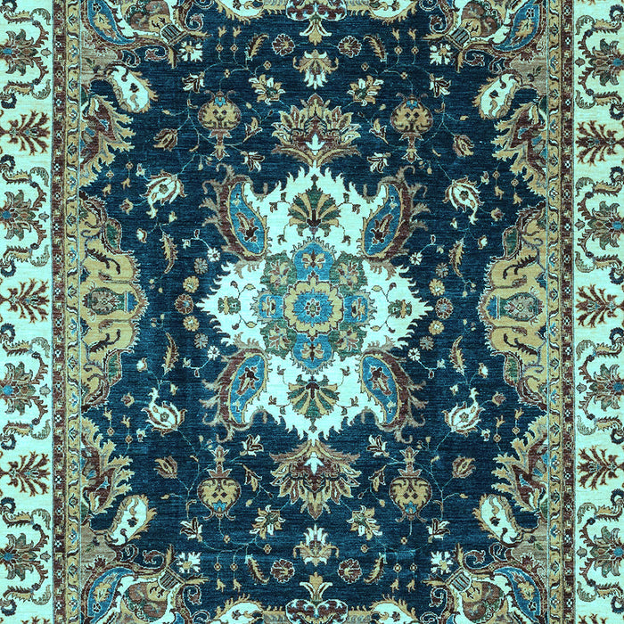 Machine Washable Geometric Light Blue Traditional Rug, wshabs3132lblu