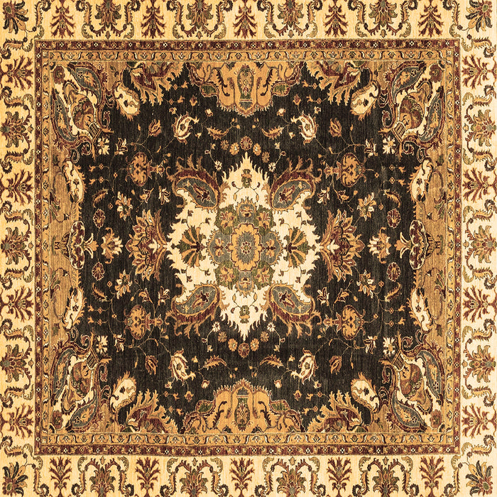 Square Geometric Brown Traditional Rug, abs3132brn