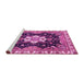Sideview of Machine Washable Geometric Pink Traditional Rug, wshabs3132pnk