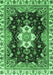 Machine Washable Geometric Emerald Green Traditional Area Rugs, wshabs3132emgrn