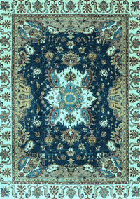 Geometric Light Blue Traditional Rug, abs3132lblu