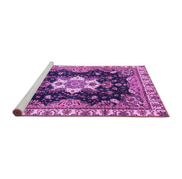 Sideview of Machine Washable Geometric Purple Traditional Area Rugs, wshabs3132pur