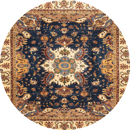 Round Machine Washable Abstract Dark Brown Rug, wshabs3132