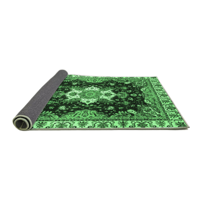 Sideview of Geometric Emerald Green Traditional Rug, abs3132emgrn
