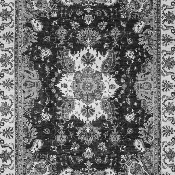 Machine Washable Geometric Gray Traditional Rug, wshabs3132gry