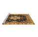 Sideview of Machine Washable Geometric Brown Traditional Rug, wshabs3132brn