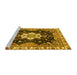 Sideview of Machine Washable Geometric Yellow Traditional Rug, wshabs3132yw