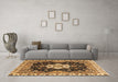 Machine Washable Geometric Brown Traditional Rug in a Living Room,, wshabs3132brn