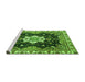 Sideview of Machine Washable Geometric Green Traditional Area Rugs, wshabs3132grn