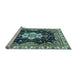 Sideview of Machine Washable Geometric Light Blue Traditional Rug, wshabs3132lblu