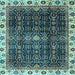 Square Abstract Light Blue Modern Rug, abs3133lblu