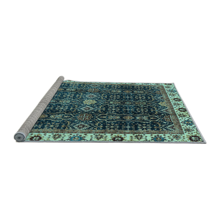 Sideview of Machine Washable Abstract Light Blue Modern Rug, wshabs3133lblu