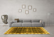 Machine Washable Abstract Yellow Modern Rug in a Living Room, wshabs3133yw