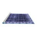 Sideview of Machine Washable Abstract Blue Modern Rug, wshabs3133blu