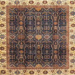 Square Machine Washable Abstract Bakers Brown Rug, wshabs3133
