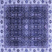 Square Machine Washable Abstract Blue Modern Rug, wshabs3133blu