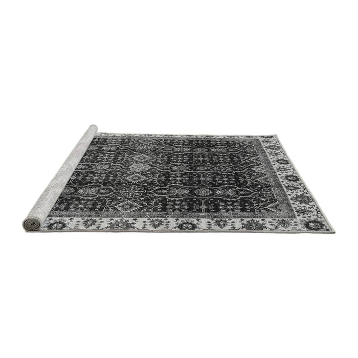Sideview of Machine Washable Abstract Gray Modern Rug, wshabs3133gry