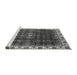 Sideview of Machine Washable Abstract Gray Modern Rug, wshabs3133gry