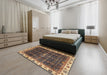 Abstract Bakers Brown Modern Rug in a Bedroom, abs3133