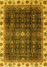 Machine Washable Abstract Yellow Modern Rug, wshabs3133yw