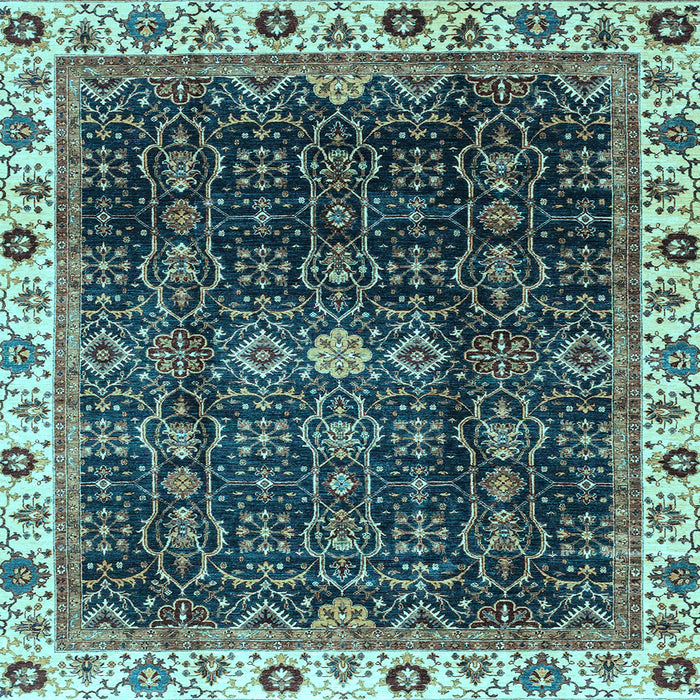 Square Machine Washable Abstract Light Blue Modern Rug, wshabs3133lblu