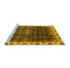 Sideview of Machine Washable Abstract Yellow Modern Rug, wshabs3133yw