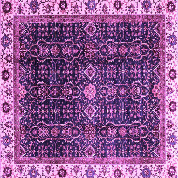 Square Machine Washable Abstract Purple Modern Area Rugs, wshabs3133pur