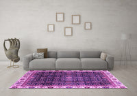 Machine Washable Abstract Purple Modern Rug, wshabs3133pur