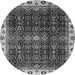 Round Abstract Gray Modern Rug, abs3133gry