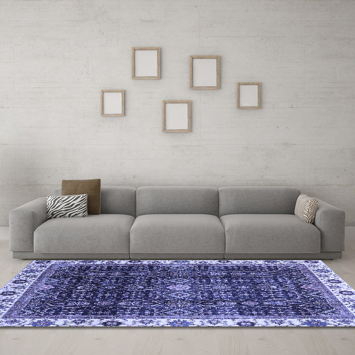 Machine Washable Abstract Blue Modern Rug in a Living Room, wshabs3133blu