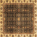 Square Abstract Brown Modern Rug, abs3133brn