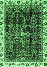 Abstract Emerald Green Modern Rug, abs3133emgrn