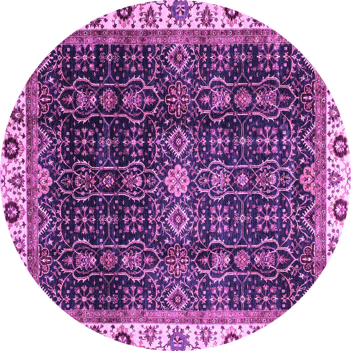 Round Machine Washable Abstract Purple Modern Area Rugs, wshabs3133pur