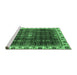 Sideview of Machine Washable Abstract Emerald Green Modern Area Rugs, wshabs3133emgrn