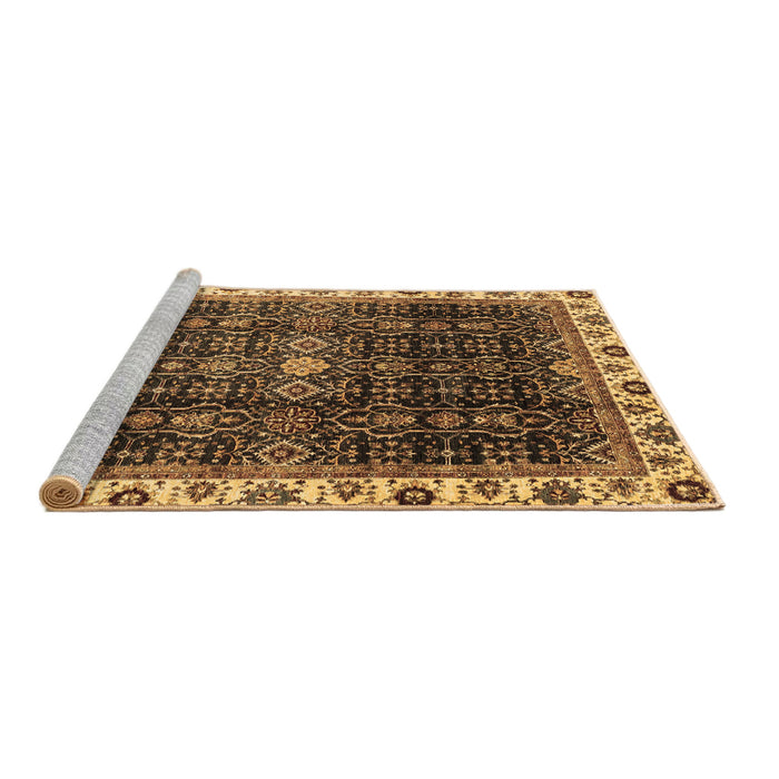 Sideview of Machine Washable Abstract Brown Modern Rug, wshabs3133brn