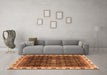 Machine Washable Abstract Orange Modern Area Rugs in a Living Room, wshabs3133org