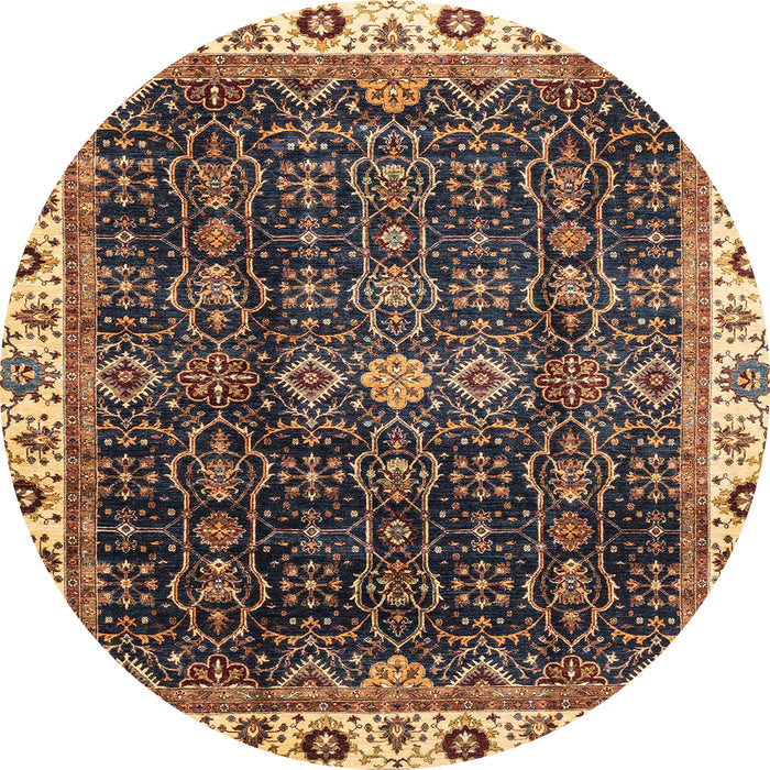 Round Abstract Bakers Brown Modern Rug, abs3133