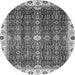 Round Abstract Gray Modern Rug, abs3134gry