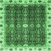 Square Machine Washable Abstract Emerald Green Modern Area Rugs, wshabs3134emgrn