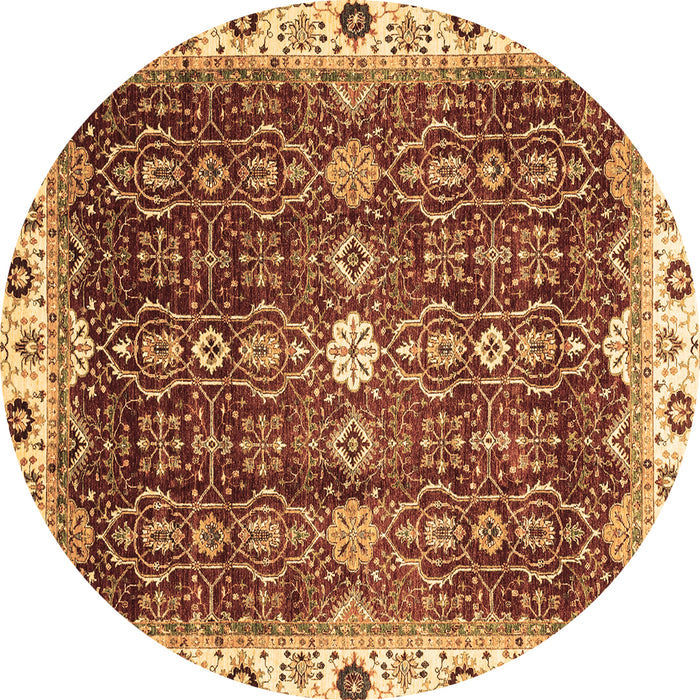 Round Abstract Brown Modern Rug, abs3134brn