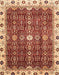 Machine Washable Abstract Red Rug, wshabs3134