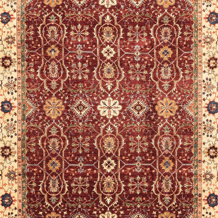 Machine Washable Abstract Red Rug, wshabs3134