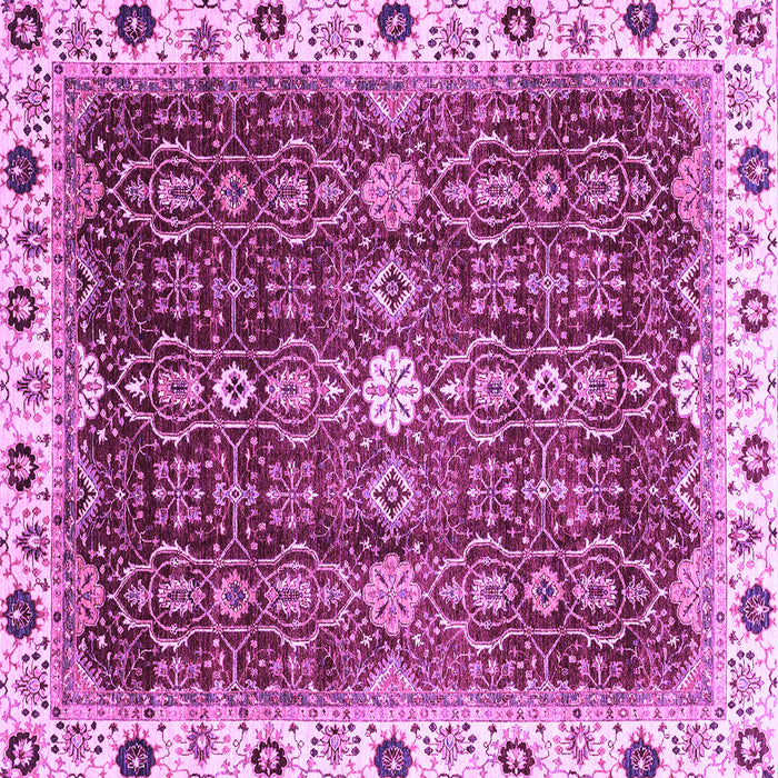 Square Machine Washable Abstract Purple Modern Area Rugs, wshabs3134pur